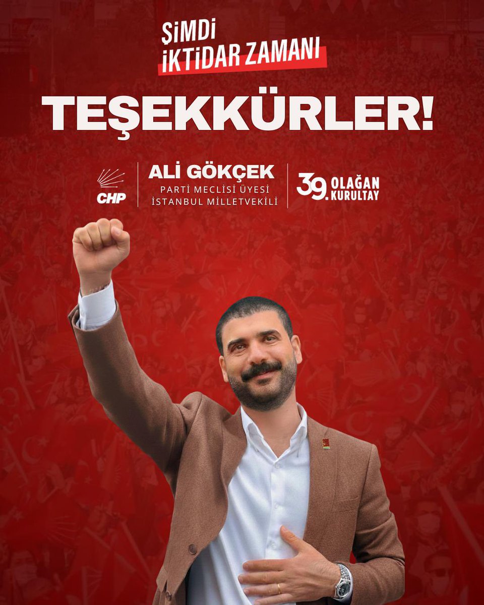 aligokcek's tweet photo. 39. Olağan Kurultayımız da Parti Meclisine seçilmiş olmaktan büyük onur duyuyorum.
Bu süreçte desteklerini esirgemeyen tüm yol arkadaşlarıma, delegelerimize ve emeği geçen tüm partililerimize yürekten teşekkür ederim.

Cumhuriyetimizin değerlerine, demokrasiye ve halkımıza hizmet etmek için var gücümle çalışmaya devam edeceğim.
Birlikte daha güçlü, birlikte daha aydınlık yarınlara…