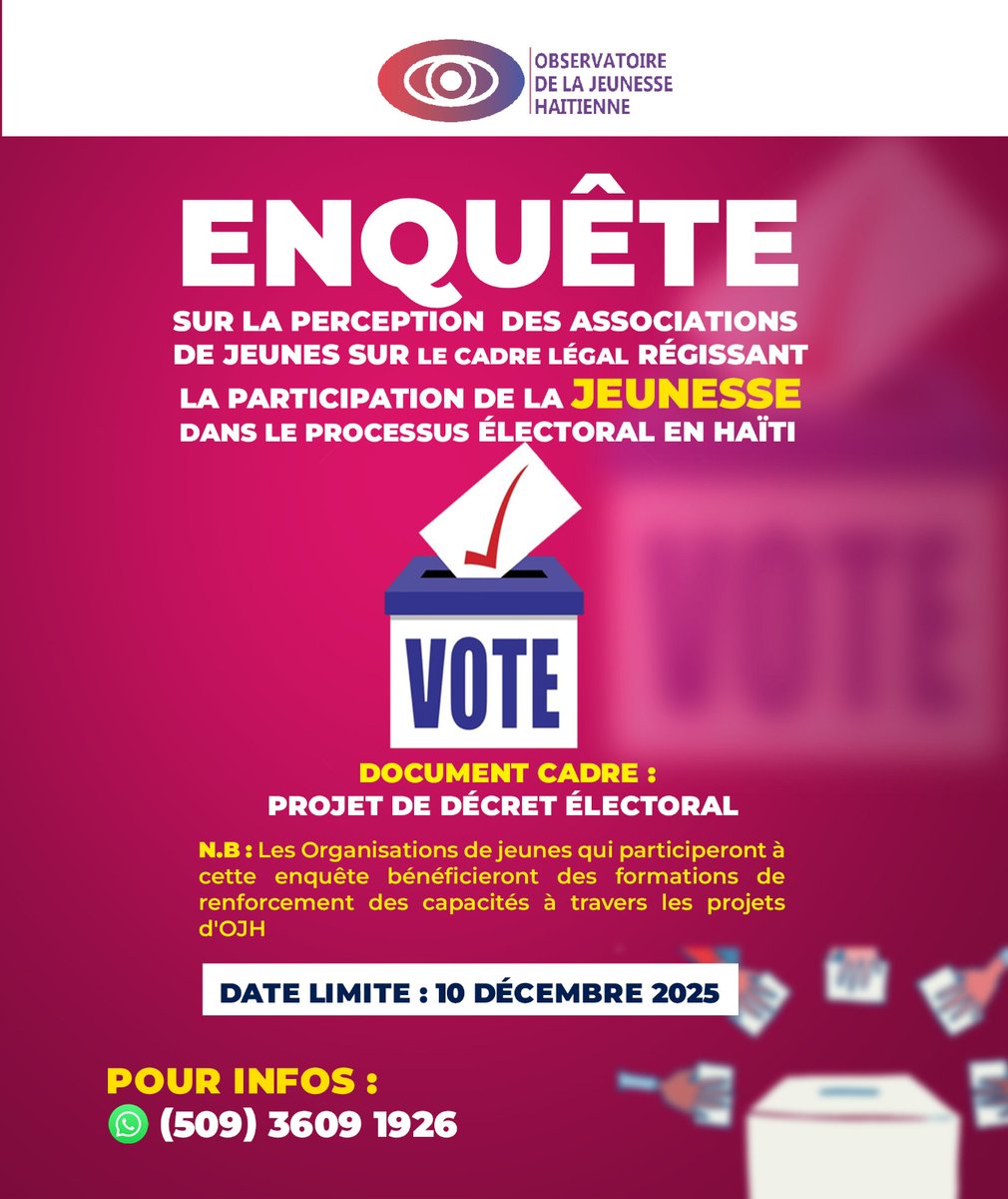 Observatoire de la Jeunesse Haïtienne (OJH) 🇭🇹 tweet media