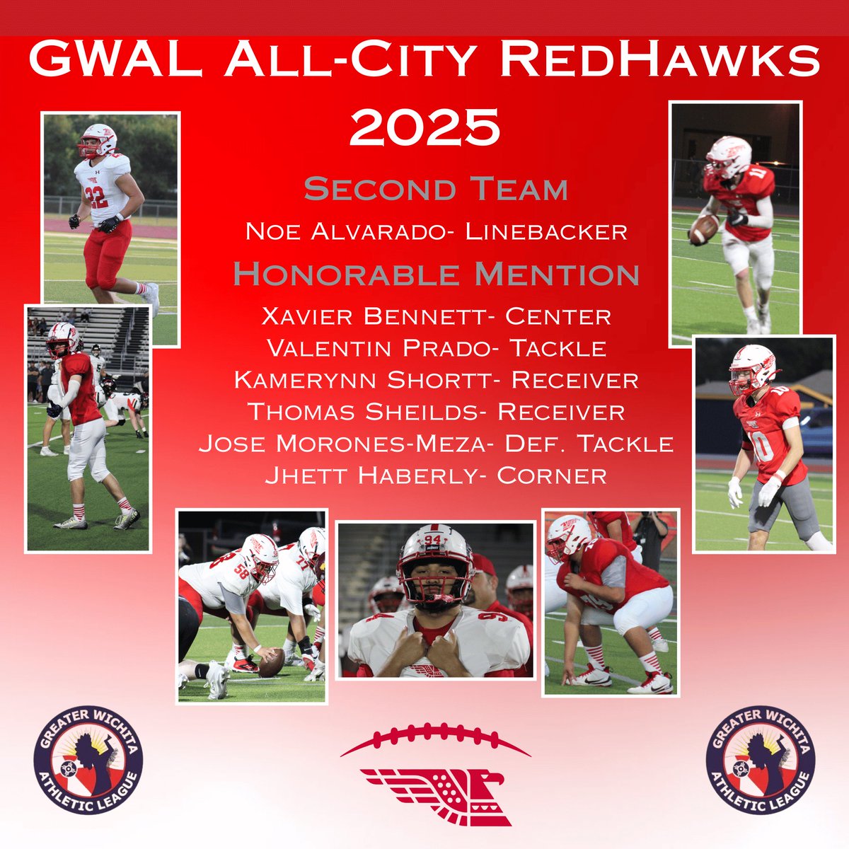 FootballWNHS's tweet image. All league selections this year. Congrats to these young men!!!
