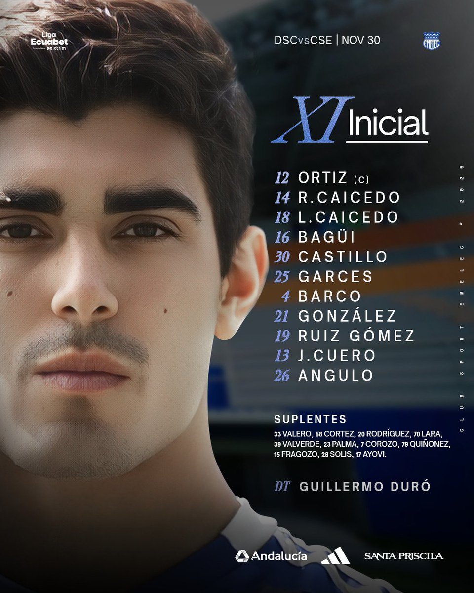 CSEmelec's tweet image. 📋 ¡El 𝑿𝑰 del 𝐂𝐥𝐮𝐛 𝐒𝐩𝐨𝐫𝐭 𝐄𝐦𝐞𝐥𝐞𝐜! ⚡️💡

#DSCvsCSE #LigaEcuabet

#DaleEmelec 🔵⚡