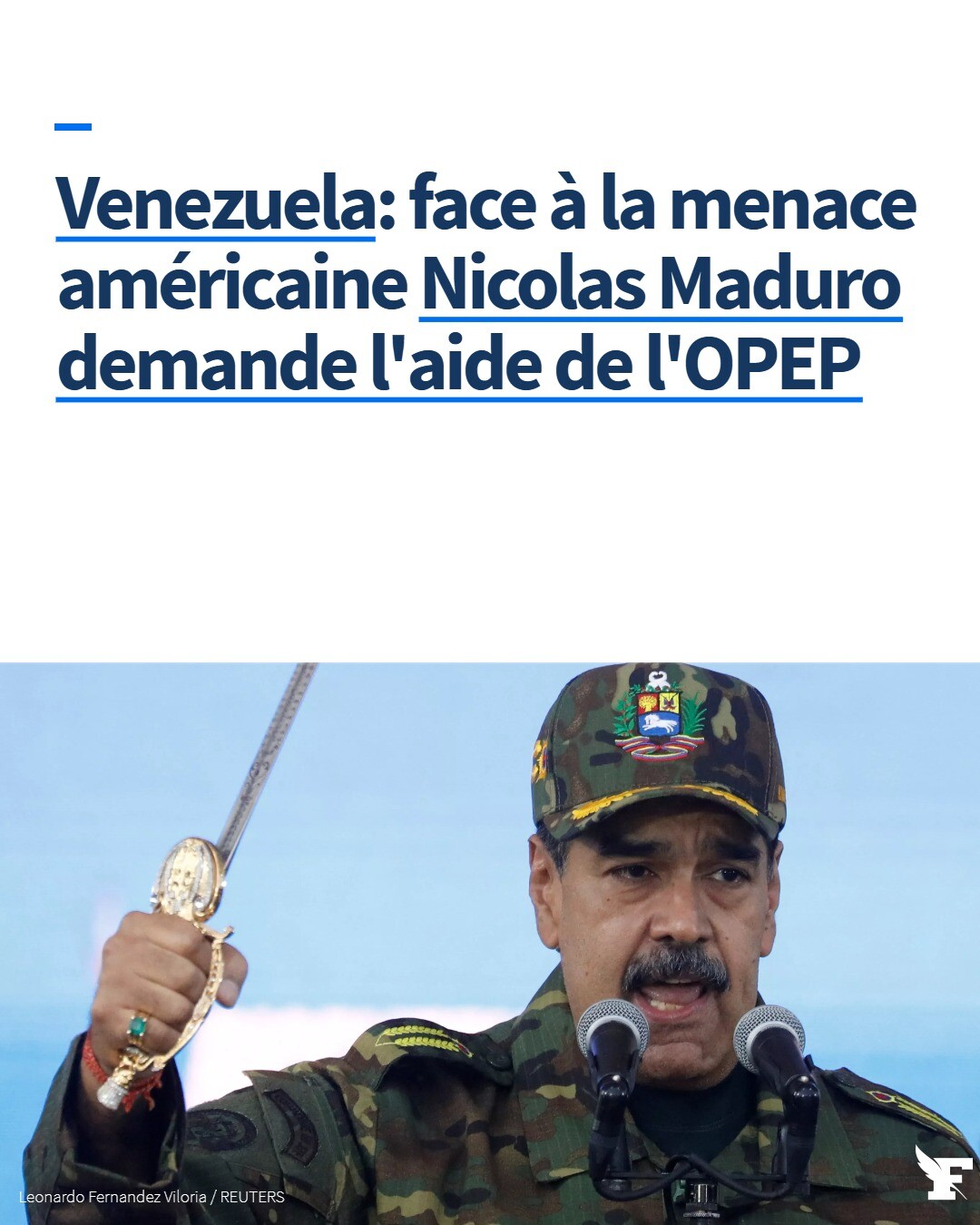 «Le Venezuela dénonce devant cette instance que le gouvernement américain cherche à s'emparer des vastes réserves de pétrole du Venezuela. J'espère pouvoir compter sur vos efforts pour contribuer à stopper cette agression» à déclaré le Président.→