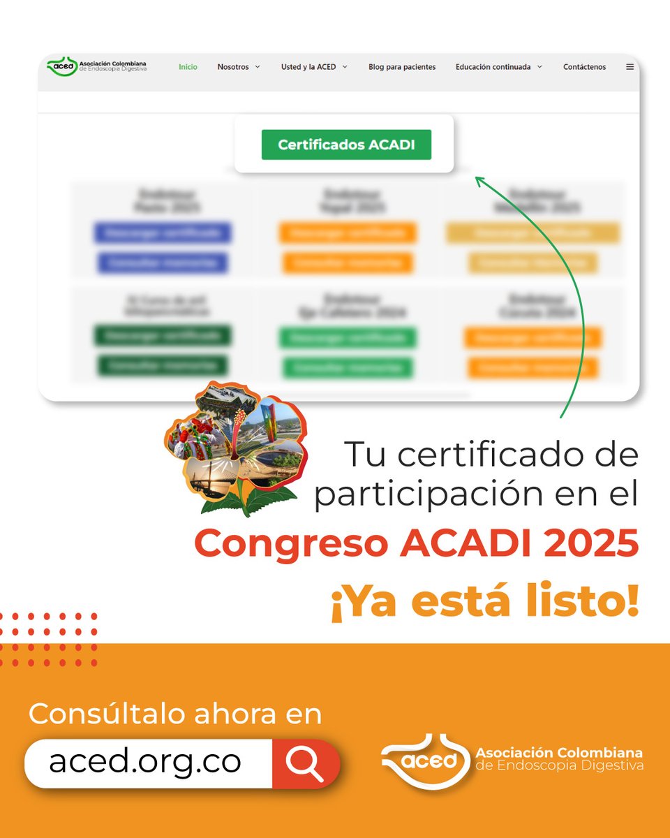 Aced1970's tweet photo. ¡Tu certificado de participación en el Congreso ACADI 2025 ya está disponible!

Revive esta gran experiencia académica y descarga tu constancia de participación. 

🔗 Consúltalo ahora en: 👉 https://t.co/GzAJMncBes https://t.co/zjelLQUU4O