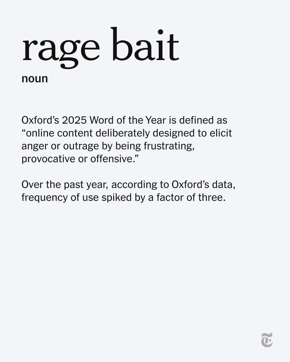Rage bait. Stay calm when reading online. Look at both sides, then decide calmly.  nyti.ms/4pfseGs