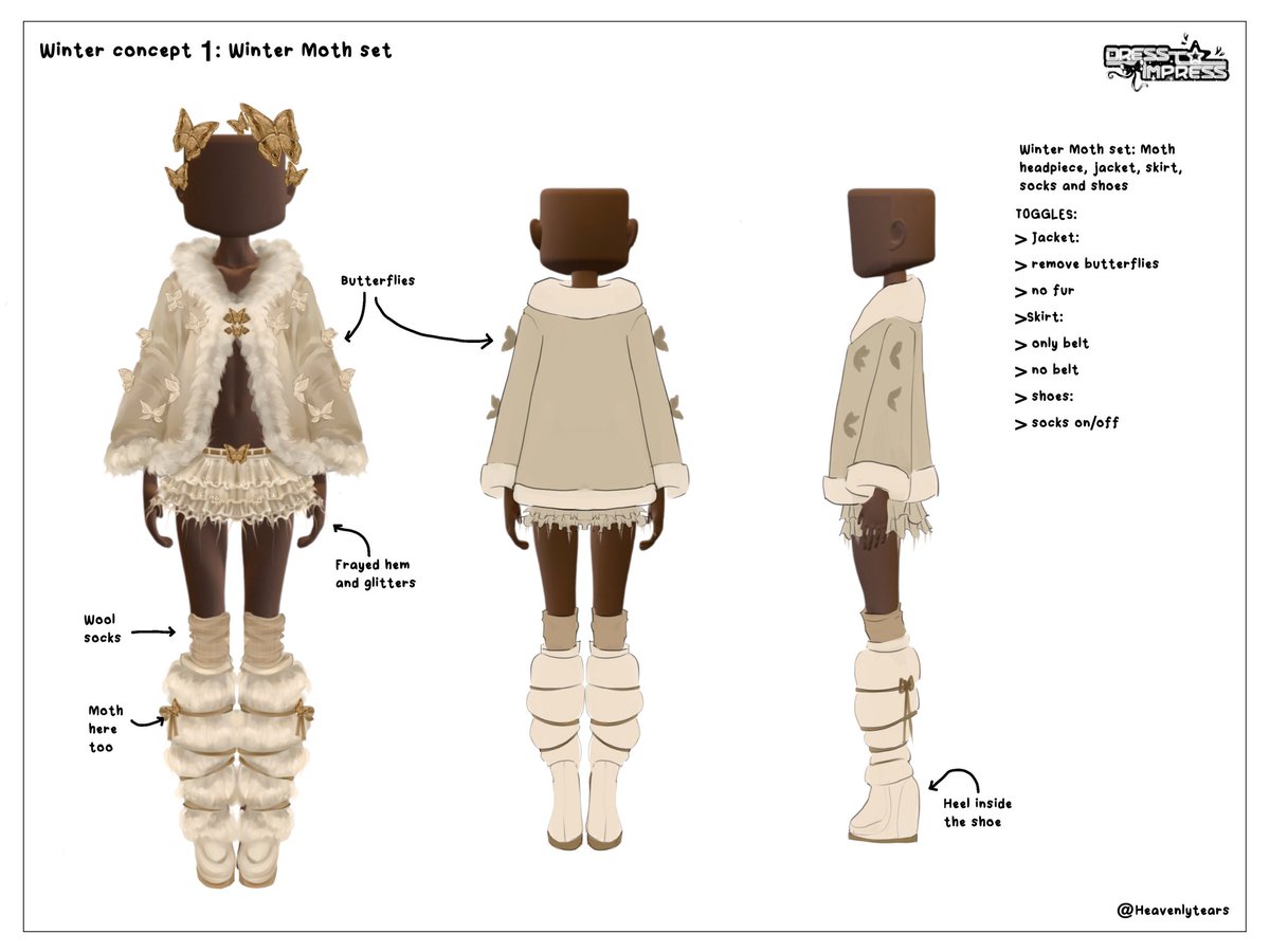 WAKE UP, ITS (ALMOST) THE FIRST OF THE ... MOTH? 🦋

This beautiful moth set is a design sketch and shows you a bit of the process that goes into creating our items 🤎

The 3d model version might turn out different depending on design choices! Look forward to the final version
