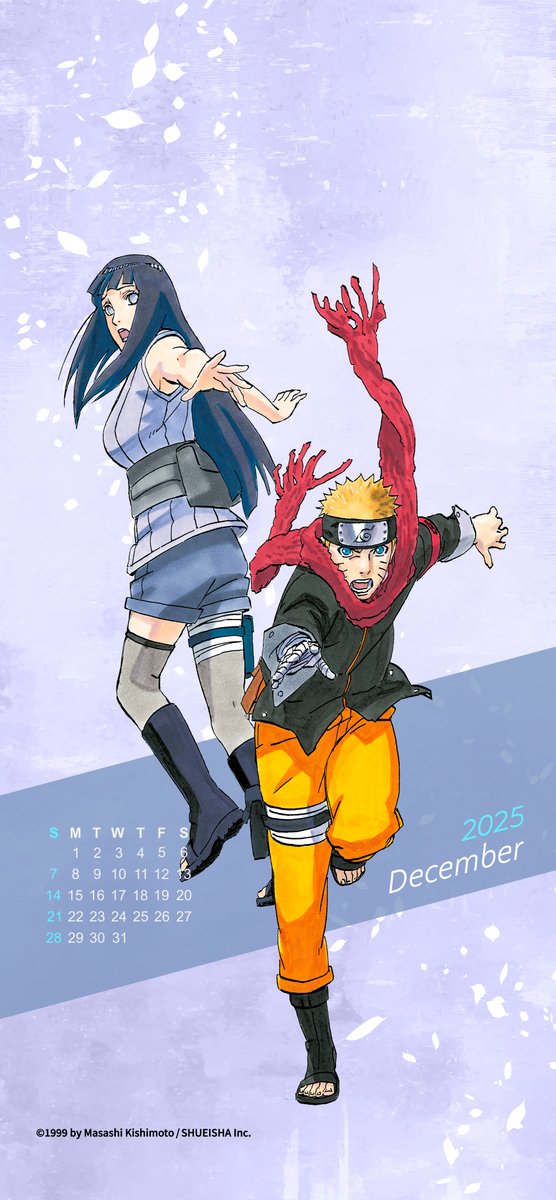 NARUTO_info_en's tweet image. Here&apos;s the first of our calendars for December, featuring none other than Hinata and Naruto!

#Naruto