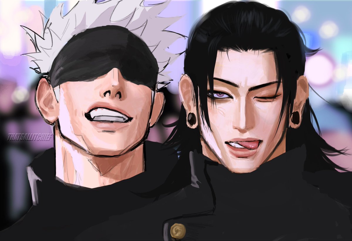 Wanted to draw the pair, love how geto came out and gojo, well he’s just there. #gojo #geto #jjk