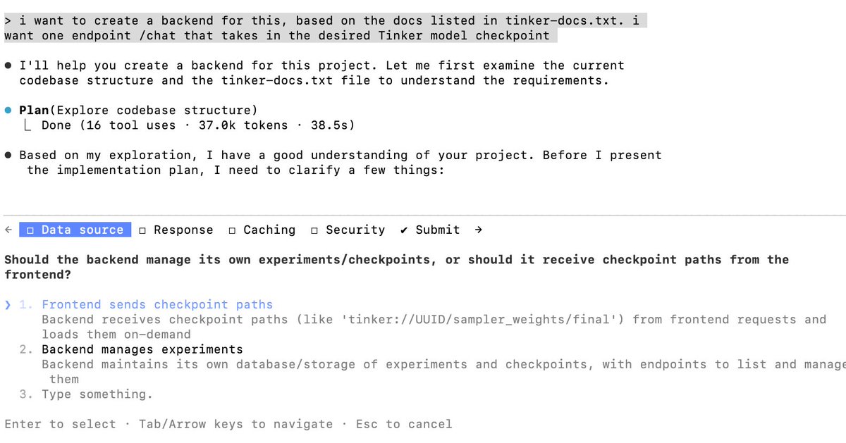 klyap_'s tweet image. 3. Planning mode

For backend set up, I go into Planning mode because it&apos;s a hefty chunk of code and I wanted to make sure it gets all the things I want.