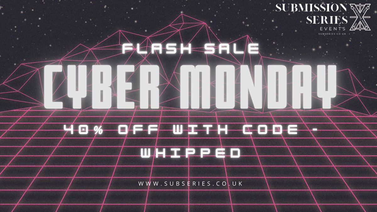 subseriesuk's tweet photo. CYBER MONDAY 🪩

Our biggest deal ever: 40% OFF Submission Series tickets for 24 hours from midnight.

Event date: Friday 5th December.
This is your last chance to secure your place before we sell out!

https://t.co/JaPOscJsNL https://t.co/1OPcOI7t2e