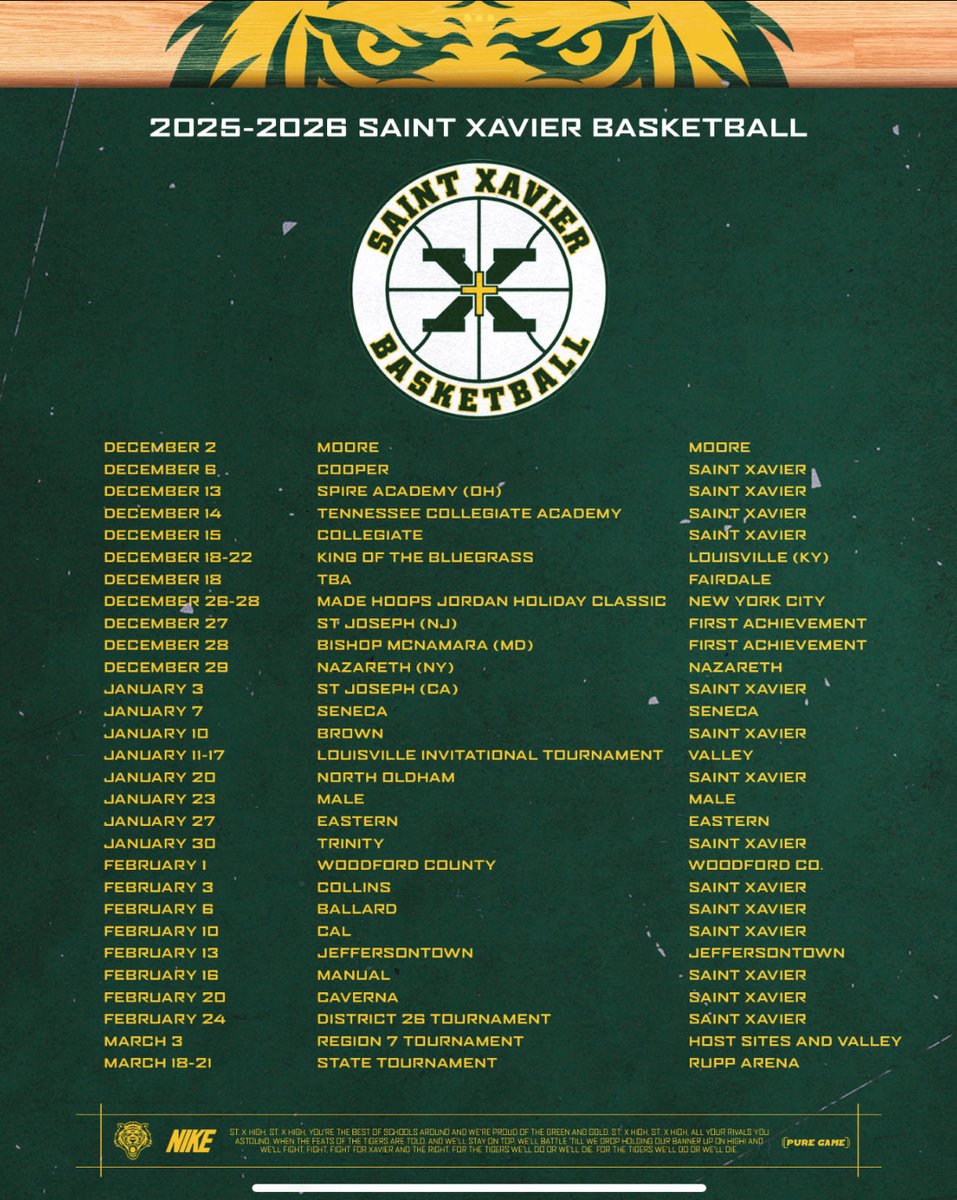 Game week is here. The Tigers will play the best in the city as well as top teams from across the bluegrass. We also play teams from NY, NJ, CA, OH, TN, and MD/DMV. Loaded slate that will prepare us for March. Follow <a href="/StXTigersBKB/">Tiger Basketball</a> for in-game updates. #WeAreStX