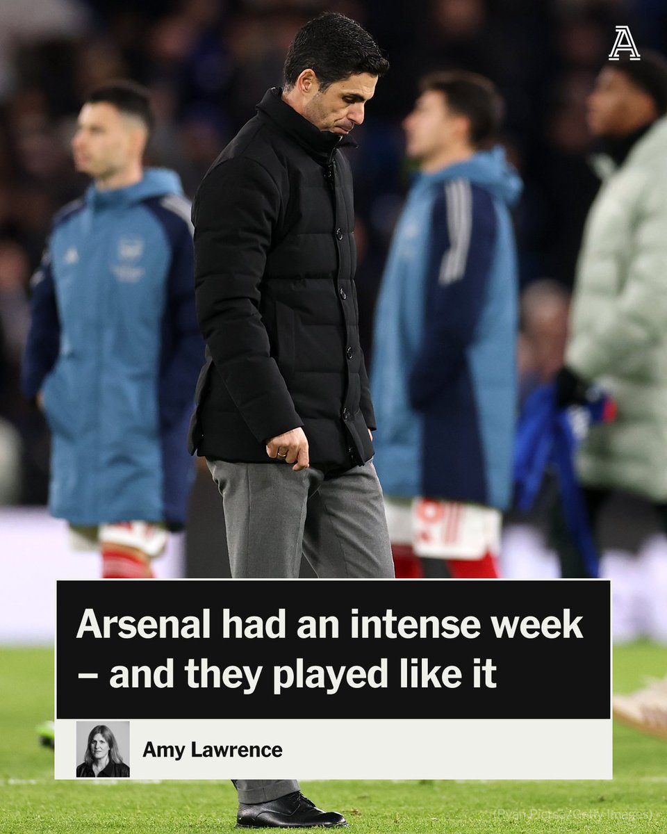 TheAthleticFC's tweet image. Fatigue was as much Arsenal’s enemy as Chelsea on Sunday.

It spoke volumes their players looked forlorn as they walked off after a sloppy slog of a match.

Ordinarily a point at the team which went into the weekend as the closest chasers is no catastrophe.

But such are the…