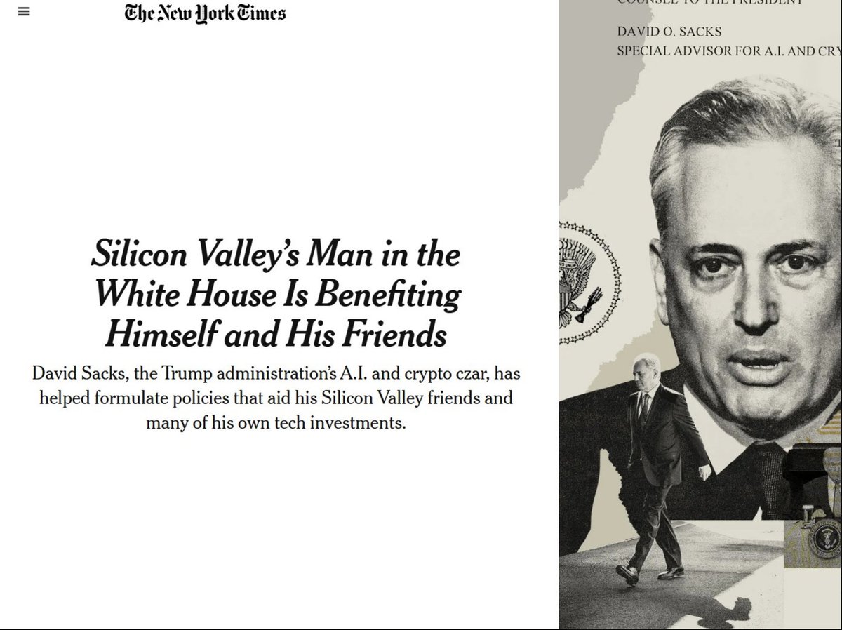 Completely senseless @nytimes piece on @DavidSacks - I wished we in 🇨🇦  had an equally competent AI & crypto czar!