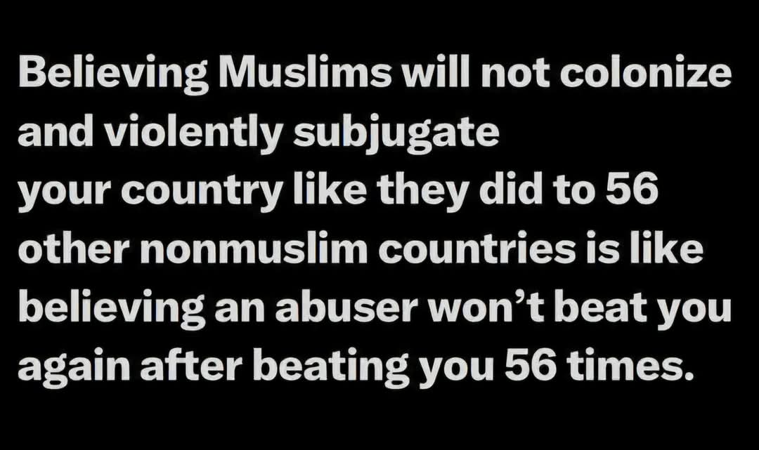 Truthseeker2213's tweet image. Satan&apos;s religion ISLAM is the world&apos;s CANCER. Not just America. 1400 yrs of bloodshed and violence. Now the biggest death cult is trying to take over the West. Deport now all those whose values are incompatible with the West.