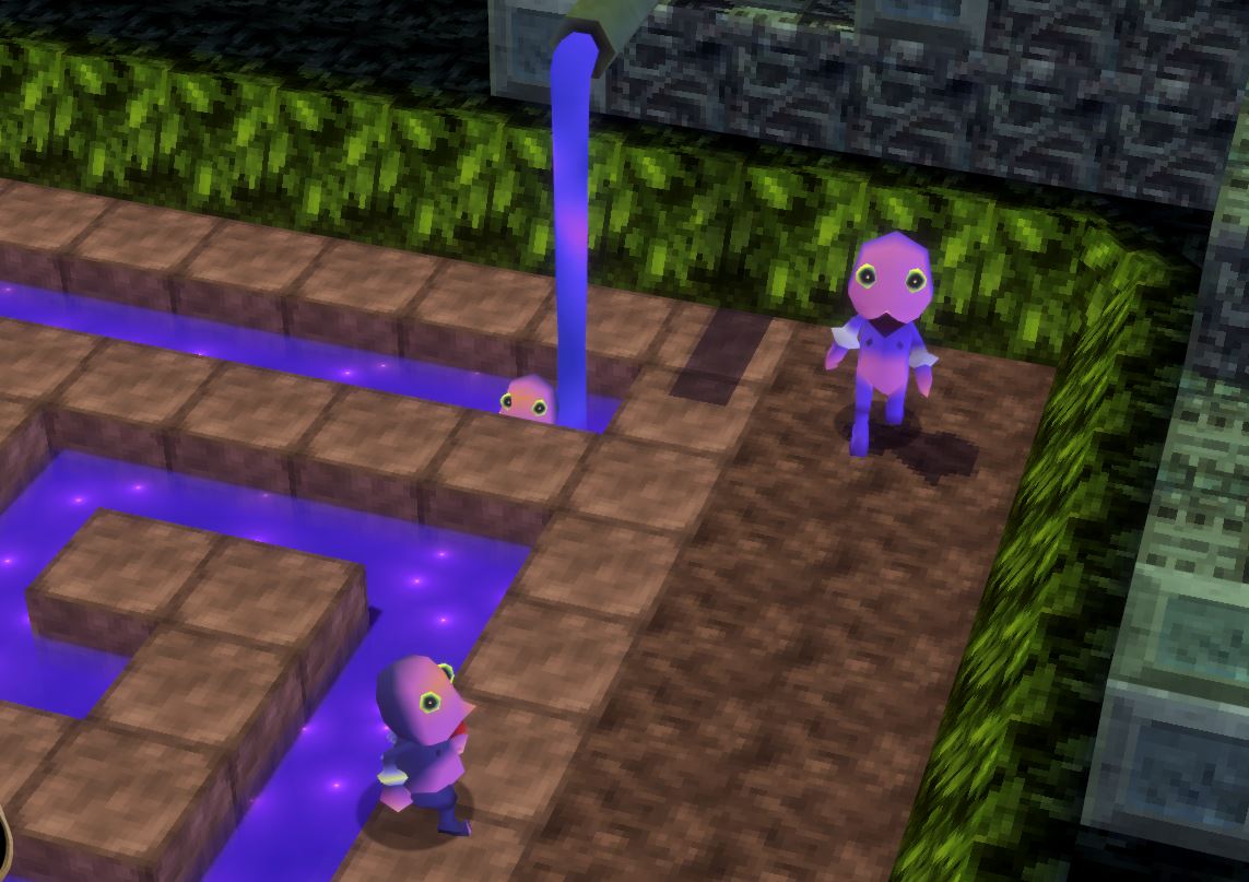 han_tani's tweet image. 8 days to angeline era!! Today... meet some of our little low-poly creatures!! We utilize a mixture of vertex colors and texturing to give them a kind of retro-modern flair.