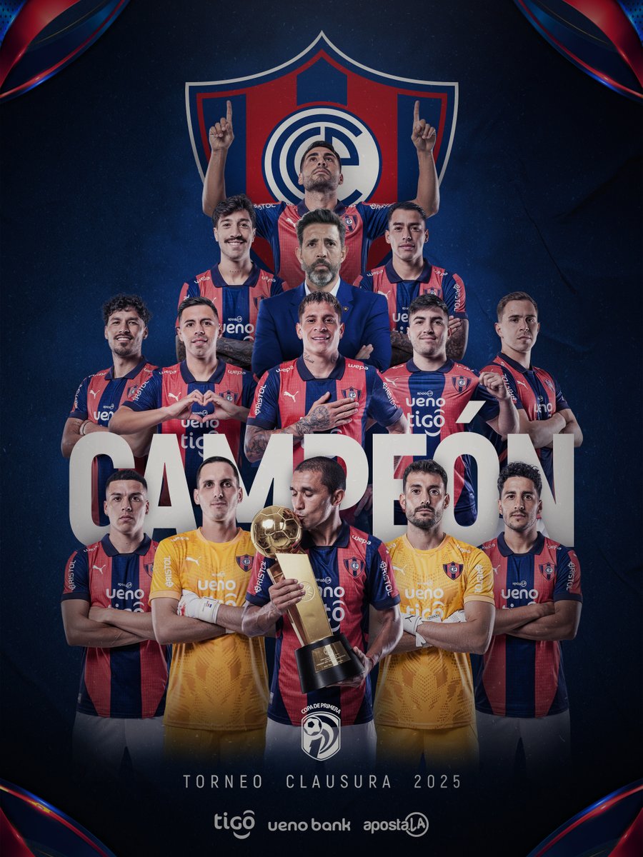 CopaDePrimera's tweet image. ¡El Ciclón ya salió 𝐜𝐚𝐦𝐩𝐞ó𝐧! 🌪🤩🥇

Saludamos al Club Cerro Porteño por la flamante obtención del Torneo #ClausuraAPF2025 🇵🇾 ¡La estrella N.°𝟑𝟓 ⭐ ya está en barrio Obrero! 

¡Felicitaciones, @CCP1912Oficial 🔴🔵! ¡La #CopaDePrimera 🏆 es azulgrana!