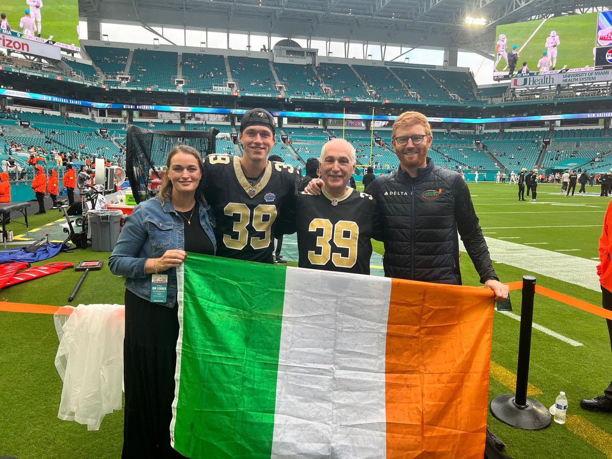 Congratulations to IRELAND’S Charlie Smyth on his first NFL start today for the New Orleans Saints 🇮🇪🏈