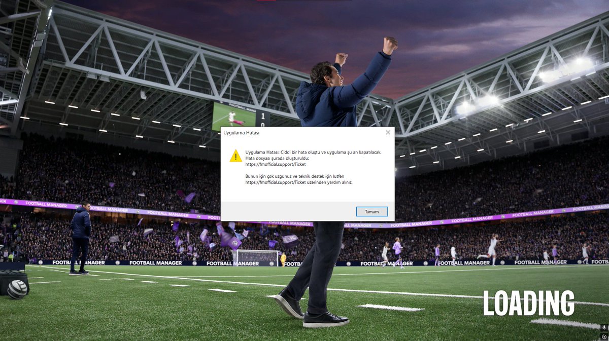 normeto7's tweet photo. Selamlar, Football Manager 2026 için kurduğum bir skin sonrasında bu hatayı almaya başladım. İzlemediğim video kalmadı; oyunu silip yükledim, dosyalarını doğruladım fakat hiçbir şekilde sorunu çözemedim. Yaklaşık 5 gündür böyle. Sorun hakkında bilgisi olan var mı?#footballmanager https://t.co/ZFpdGrbw9o