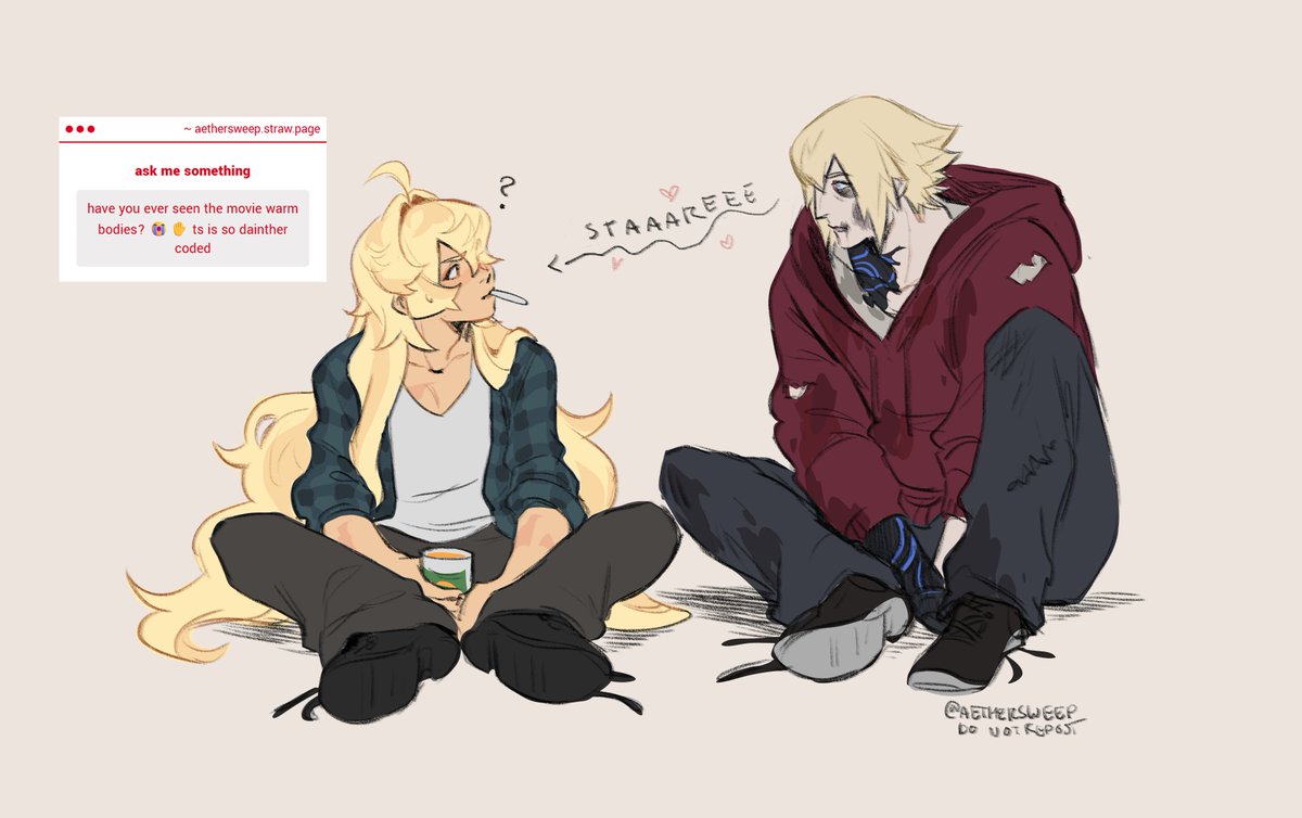 aethersweep's tweet image. i agree. here&apos;s warm bodies dainther
#dainsleif #aether #dainther
