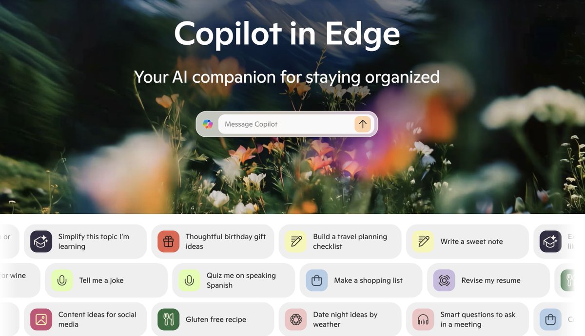 New to Copilot in #Edge? 💡

🎓 Learn smarter (Education)
💼 Work faster (Enterprise) 
🏡 Stay organised (Personal) 

▶️ Tap into AI that fits your life 
🔗 microsoft.com/en-us/edge/cop…