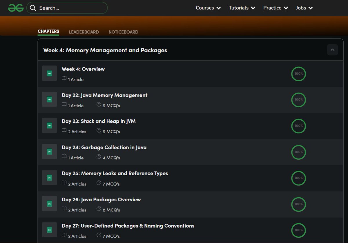 amanhaidry's tweet image. #Java from @geeksforgeeks 🚀
✅Memory Management
✅JVM Stack Area
✅JVM Heap Area
✅Garbage Collection
✅Memory Leaks
✅Types of Reference
✅Packages
✅Naming Conventions

#365DaysOfCode #JavaDev #GeeksforGeeks #gfg #nationskillup #skillupwithgfg #365DaysOfCoding