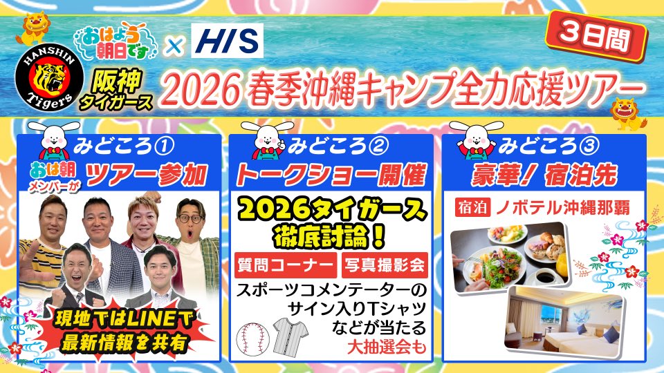 おは朝×HIS コラボ企画✈️ 🐯阪神タイガース春季沖縄キャンプ 全力