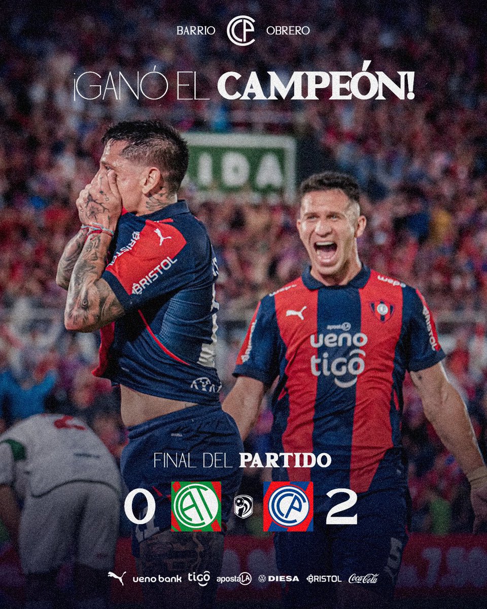 Tras cuatro años de espera, CERRO PORTEÑO es nuevamente CAMPEÓN.

En un torneo complicado, con mucho ruido e inestabilidad, el Ciclón finalmente encontró el camino y los resultados en la recta final del año; alcanzando la ansiada estrella 35. 

Felicidades, cerristas ❤️💙