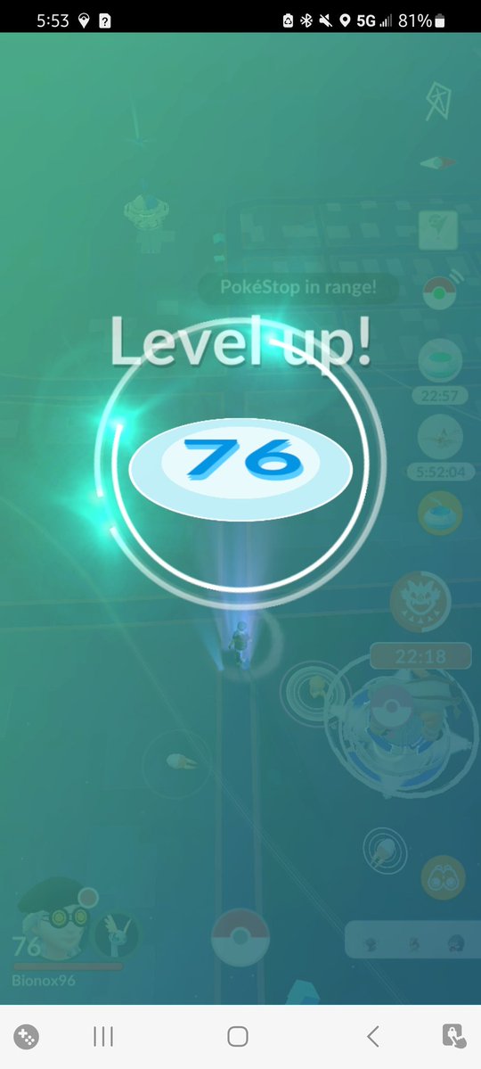 Bionox96's tweet image. 🥳🥳 Level 76 🥳🥳
&amp;amp; I&apos;m never doing another rocket again.. until the leader level ofc 🫠
#PokemonGO
