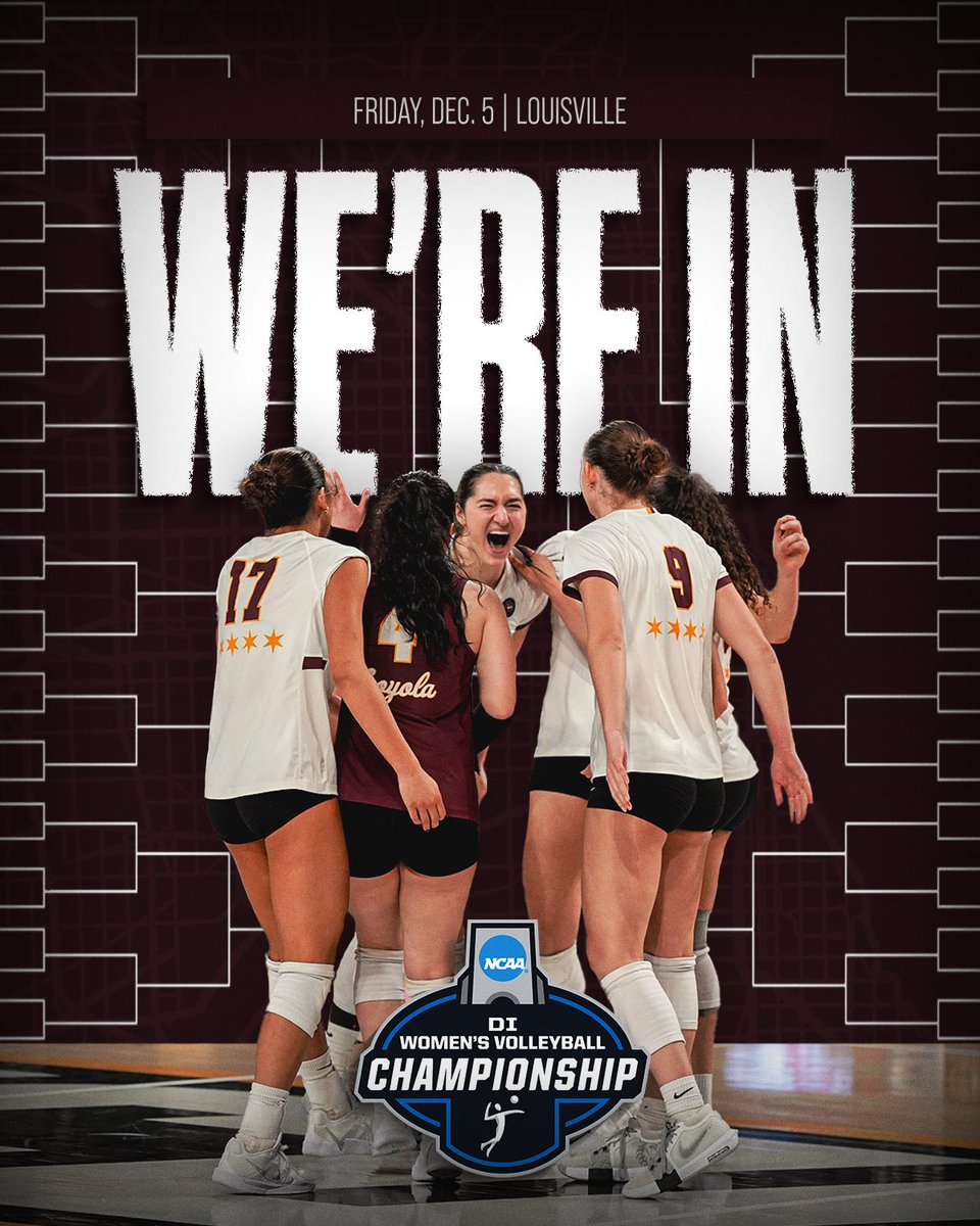 RamblersWVB's tweet photo. WE’RE IN‼️

Loyola &amp; Louisville. Friday. First Round. https://t.co/eYlgIQjwL9