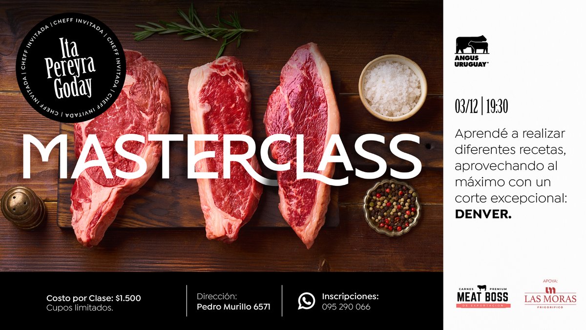 ¡Prepárate para una nueva MASTERCLASS! Este miércoles 3, te esperamos en Meatboss para que descubras los secretos mejor guardados de <a href="/carneangusuy/">carneangusuy</a>. No te lo pierdas, ¡te esperamos!