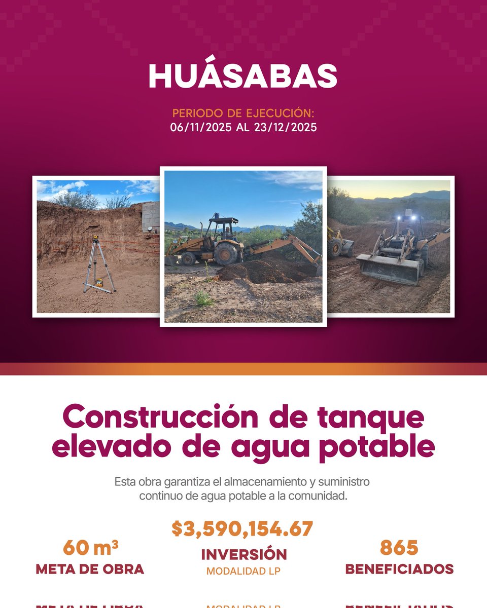 SonoraBienestar's tweet photo. En noviembre fortalecemos el acceso al agua segura y de calidad para las familias sonorenses

Atendiendo la prioridad del gobernador @AlfonsoDurazo de llevar servicios básicos a quienes más lo necesitan, y con el apoyo del FISE, desarrollamos obras que mejoran el acceso al agua https://t.co/hoZozWusH5