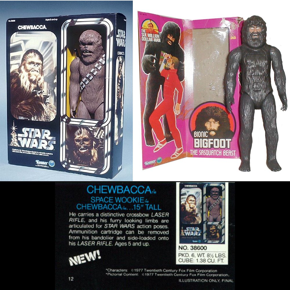 TomSpinaDesigns's tweet photo. When you need a quick prototype, why reinvent the big hairy creature? An interesting Kenner pre-production #Chewbacca mockup based on Bionic #Bigfoot from The Six Million Dollar Man back in 1977.
#StarWars #Wookiee #VintageToys #BionicMan #Sasquatch #SixMillionDollarMan https://t.co/fFBs3H8Zwu
