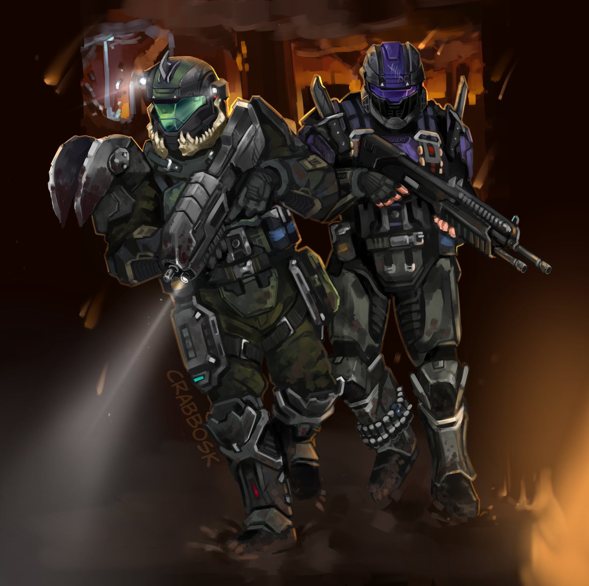 'Evac Route'

Happy birthday <a href="/Ak_Jack_HD/">AkJackHd</a> !
He makes cool mods and kitbashes...go follow him.

I had to draw some of his ODSTs because they go SO HARD

#Halo #HaloSpotlight #ODST