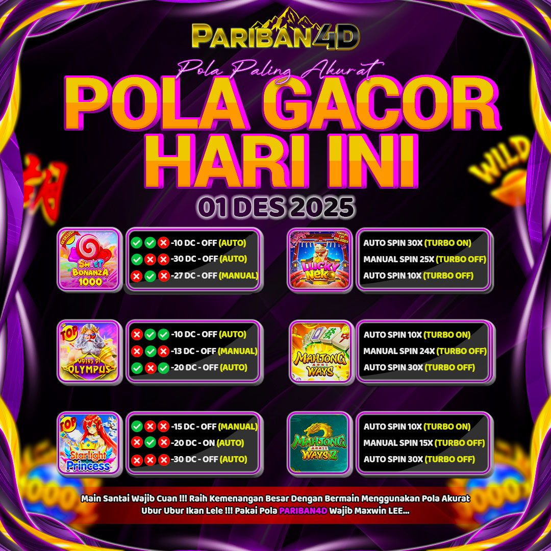 PARIBAN4D's tweet photo. POLA GACOR PARIBAN4D TANGGAL 01 DESEMBER 2025  DEPOSIT TANPA RIBET WD TANPA BATAS 🥰 #pgsoft 📷 #PRAGMATIC 📷 📷📷📷📷 📷📷📷📷📷 https://t.co/u8WmK2lS1j