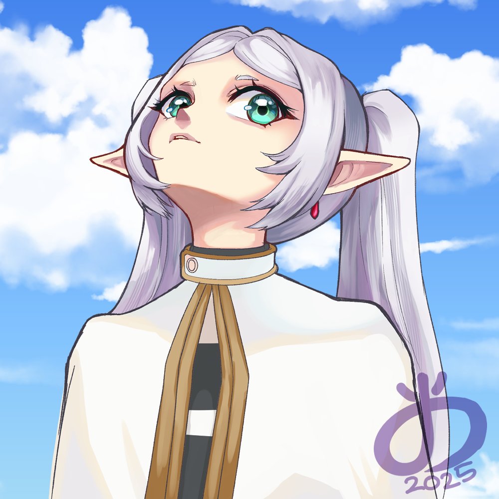 DrawingDumpling's tweet image. I know its super late but i tried the frieren neck thing as a warm up but then i forgot how to draw midway and gave up