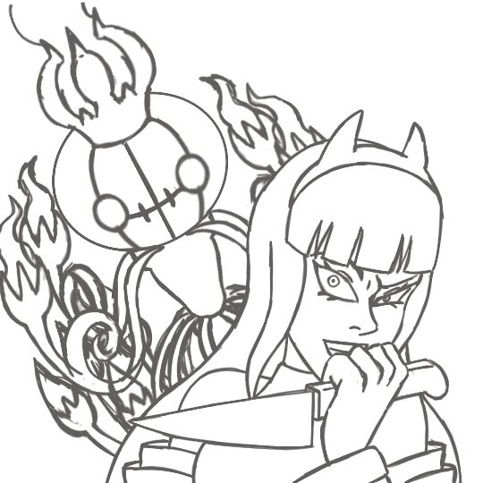 Un sketch de la oc de <a href="/sleepyshere/">shere ෆ</a>  que ando haciendo.

Mega Chandelure es más complicado de hacer de lo que creía. 👀