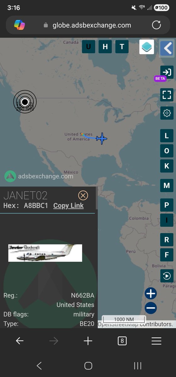 norb420's tweet photo. #A8BBC1 as #JANET02 🤨Up from Harry Reid International Airport KLAS to Wichita Dwight D. Eisenhower National Airport KICT. On the ground for 1 hour and 25 minutes and back up tracking East. https://t.co/ovgw3vtvvu