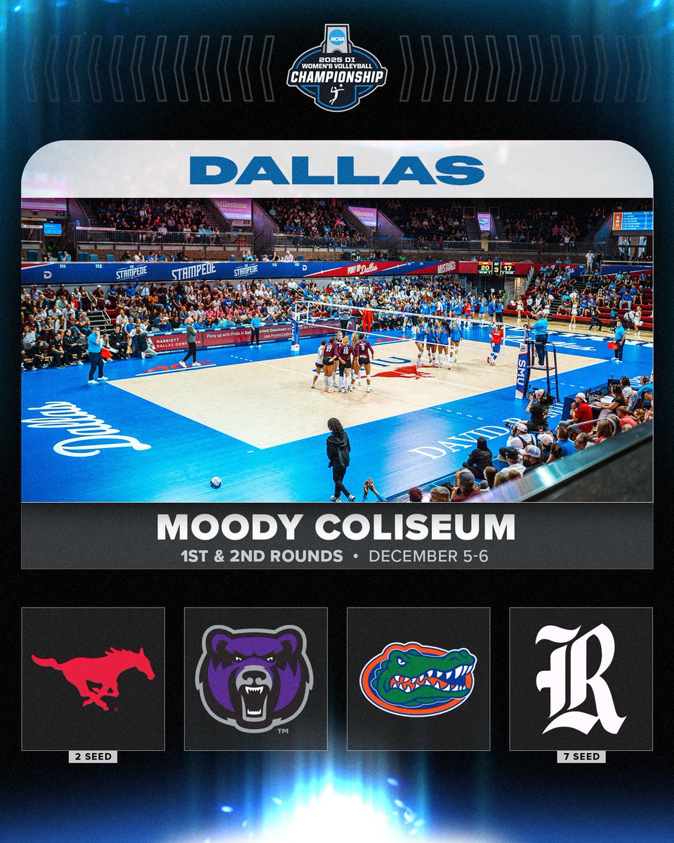 NCAAVolleyball's tweet image. 𝟏𝐬𝐭 &amp;amp; 𝟐𝐧𝐝 𝐑𝐨𝐮𝐧𝐝𝐬
📍 Dallas, TX
📅 Dec. 5-6

(2) @SMUVolleyball
🆚
@ucavball

@GatorsVB
🆚
(7) @RiceVolleyball 

#NCAAWVB