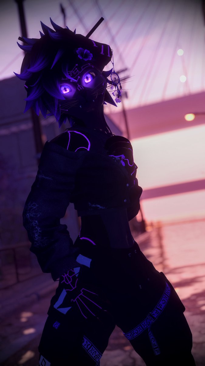 Nothing better then a stroll with the setting sun on the horizon🦴

#VRChat #VRChatPhotography #vrchatfurry #furry