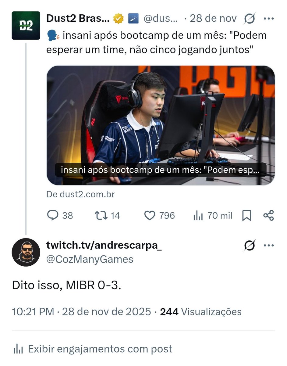 CozManyGames's tweet photo. @dust2_br https://t.co/OwQ3jHTmkU