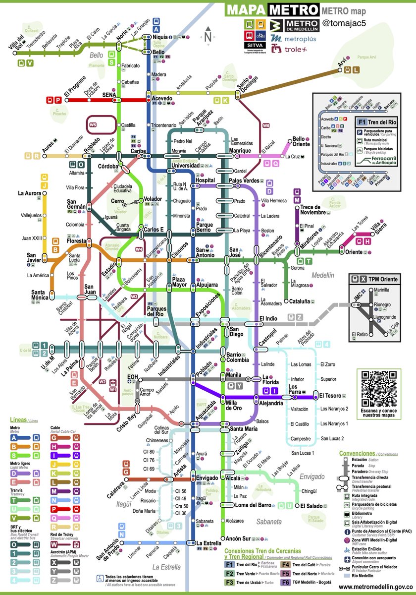 Tomajac5's tweet photo. Felices 30 años al @metrodemedellin 🥳

🎂Para conmemorarlo hice un mapa de la proyección futura del Metro, para que soñemos y nos sigamos moviendo en él 🚇 https://t.co/TDwIo80hfi