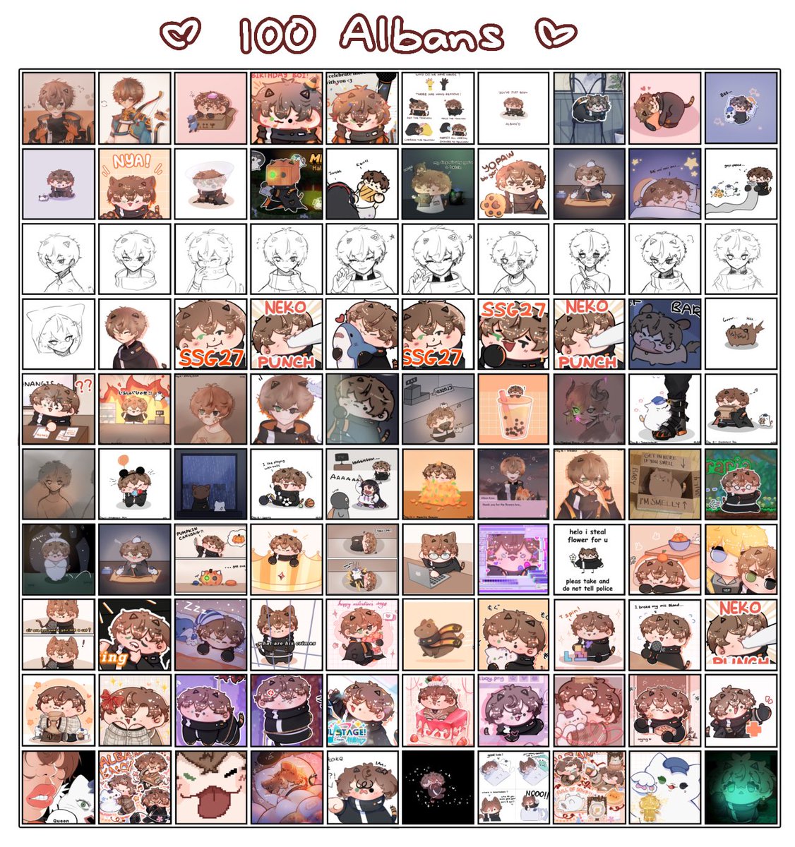 ive been following him since day 1 and looking at how much he has grown,,, im so proud of him 🥹🧡 
he has been n will always be my kamioshi! ✨

heres 100 (+more) alban art that ive done since 2022! 💕

#AlbanKnoxArt