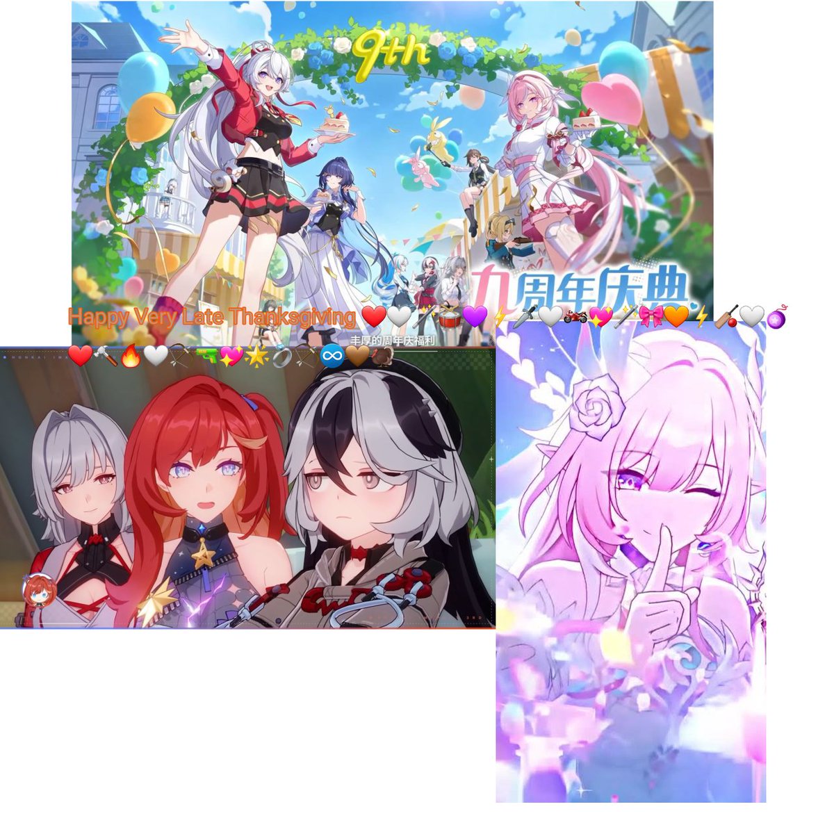 Happy Very Late Thanksgiving ❤🤍🪄🥁💜⚡🗡🤍🏍💖🪄🎀🧡⚡🏏🤍🪀❤🔨🔥🤍🏹🔫💖🌟💍🏹♾🤎🦃