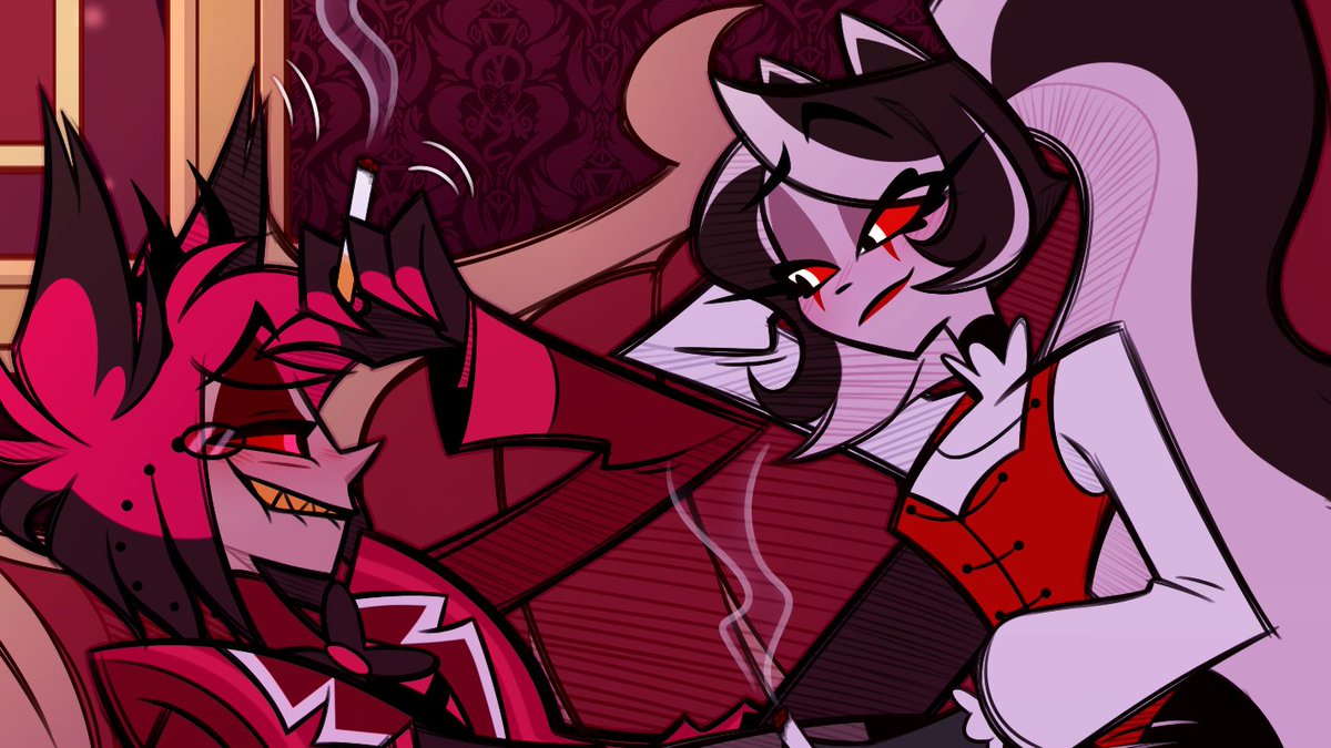 ✨New #Arttrade with @langska_ - #HazbinHotel✨ Time to relax on