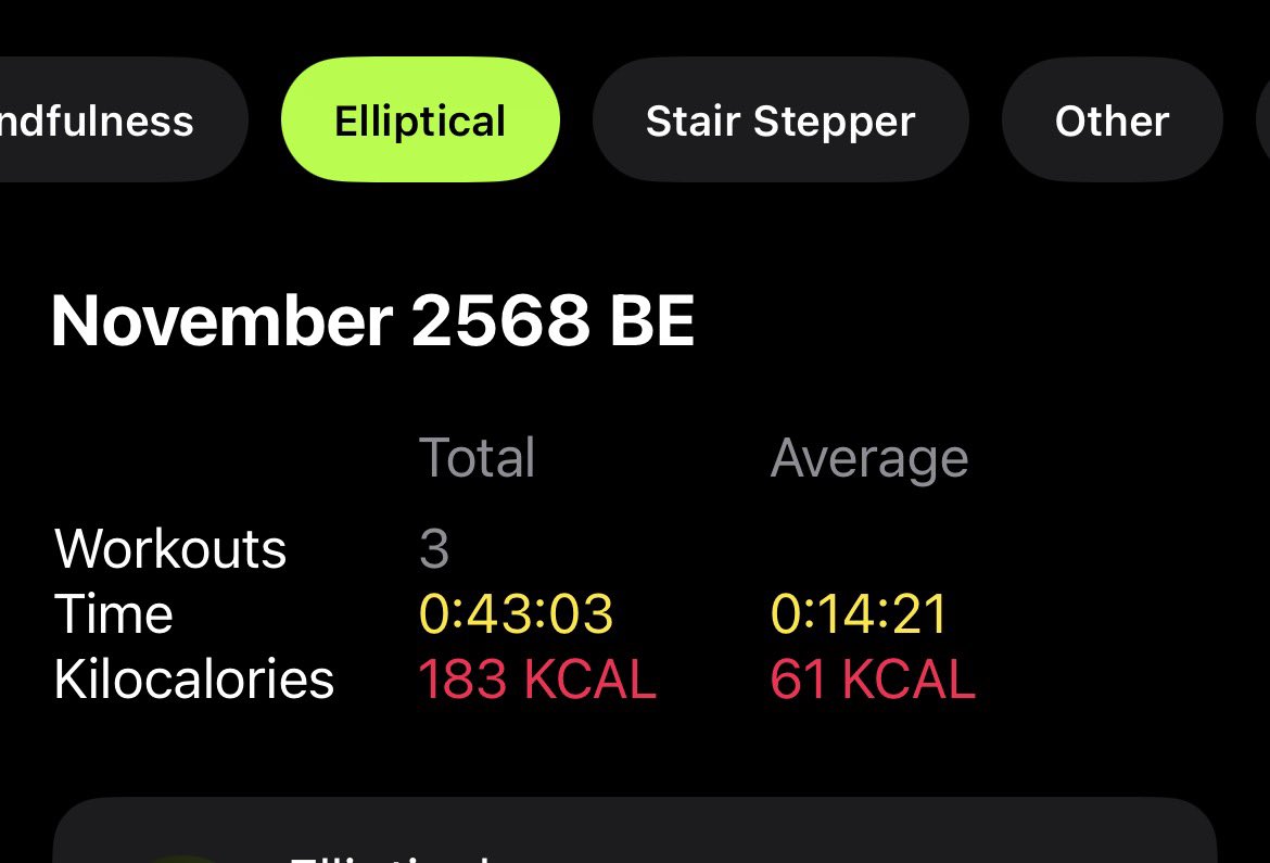 yuthtrai's tweet photo. 3 Times for Elliptical and Average 14 Min https://t.co/qp5YB2MhF4