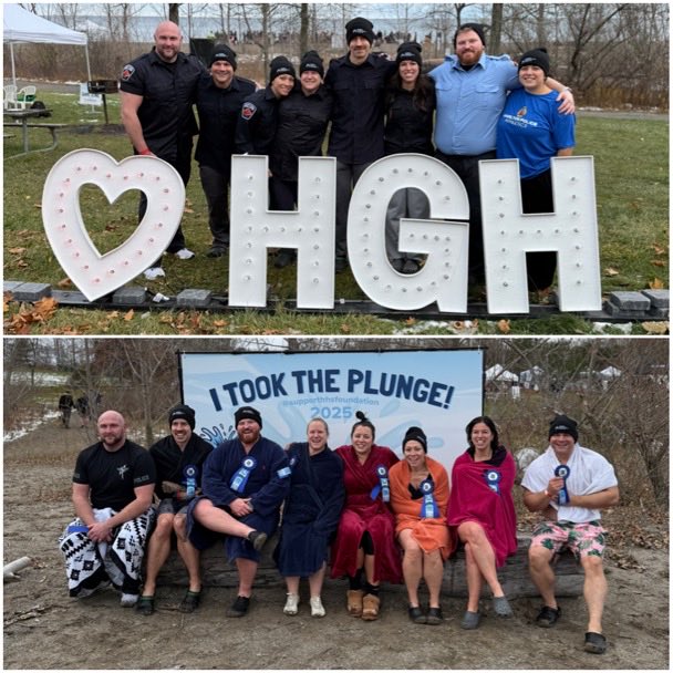 Members participated in the first ever Hammer Plunge raising funds for Hamilton General Hospital’s ER Department. They raised approx $3000 &amp; took the plunge at Fifty Point running into the chilly water. Great job by organizers &amp; all the sponsors. Thank you to all who donated🥶
