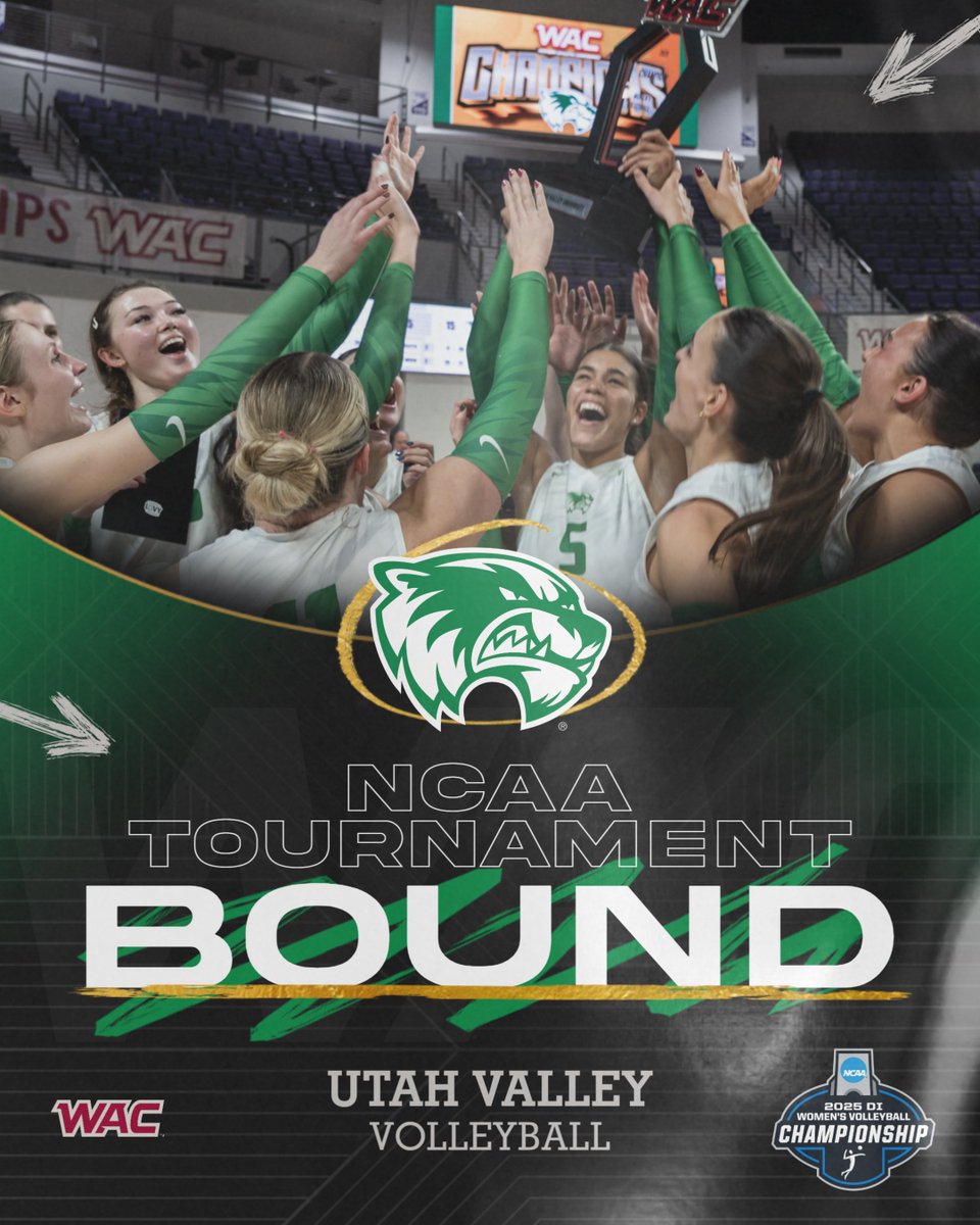 WACsports's tweet photo. The #WACvb champs are on the way to California!
@UVUwvb will take on #2 seed Stanford on Friday, December 5! https://t.co/5cynlY1hwD