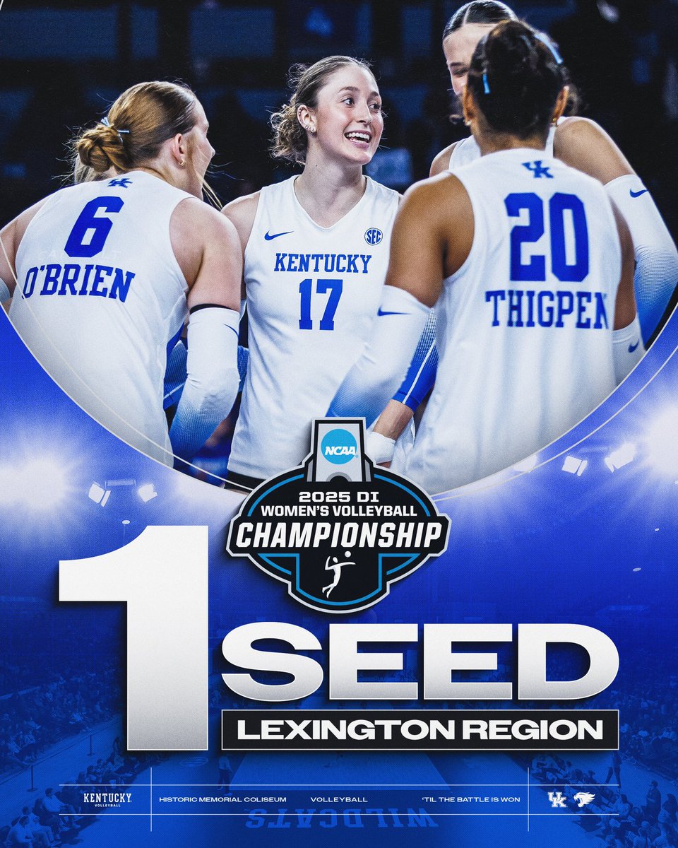 Time to rock &amp; roll😼

The Wildcats claim a No. 1 seed in the NCAA Tournament and will face Wofford on Thursday in the first round in Lexington.🔵

#WeAreUK x #BBN