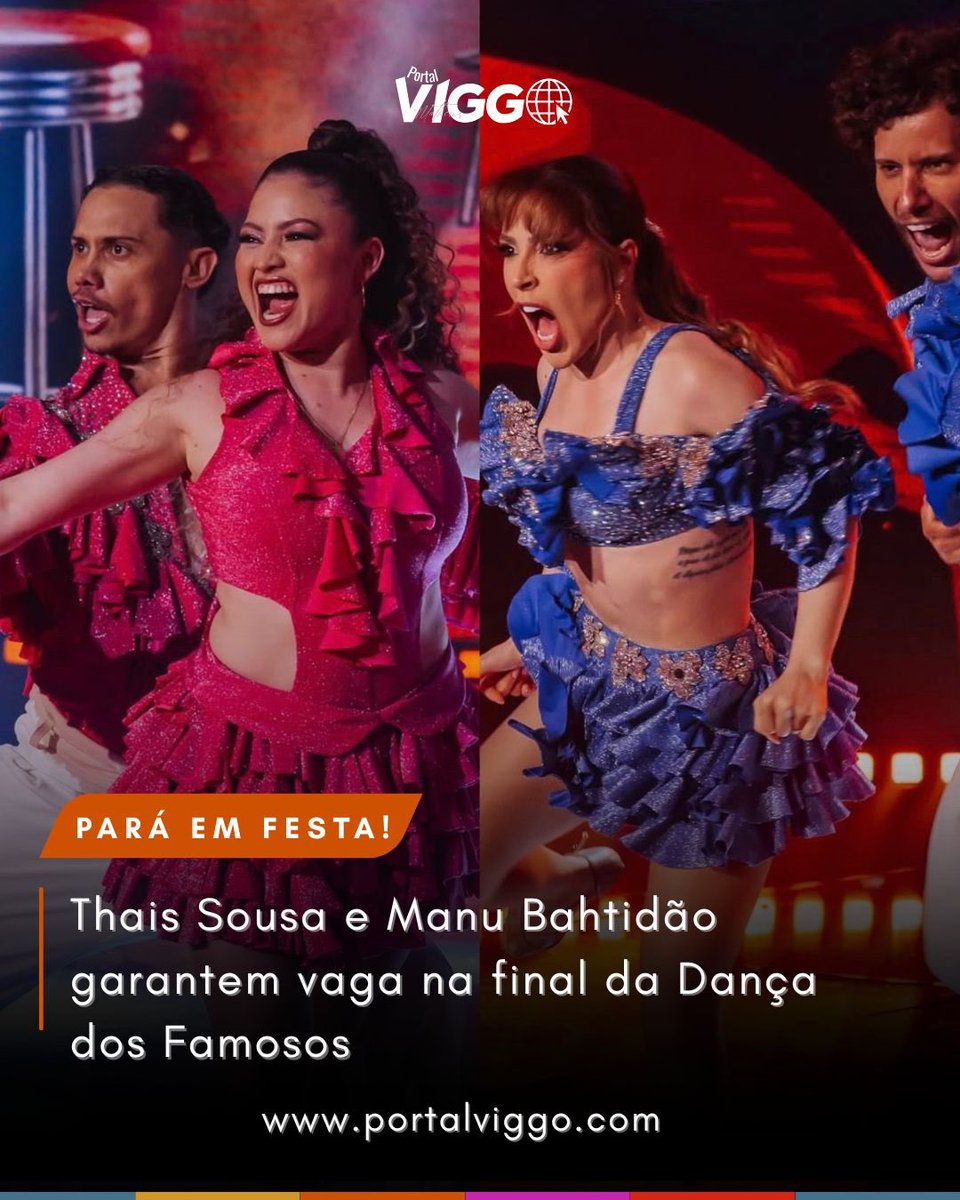 matheusviggo's tweet image. A noite foi de emoção na semifinal da Dança dos Famosos! ✨Thais Sousa (com Silvério Pereira) e Manu Bahtidão (com Heron Leal) garantiram vaga na grande final, levando o Pará ao topo da competição🔥💃🏽 A decisão será no próximo domingo (07).

🌐 portalviggo.com

#Domingão