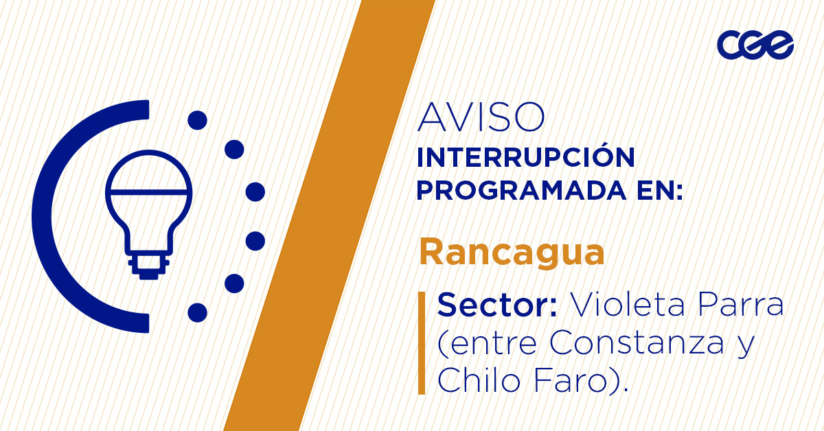 CGE_Clientes's tweet image. Para mejorar la calidad del suministro de nuestros clientes de #Rancagua, este miércoles, entre 10:00 y 18:00 horas, se realizará una #InterrupciónProgramada (sectores en la imagen 👇) debido a trabajos de mejoras. Recuerda desconectar tus artefactos 🔌