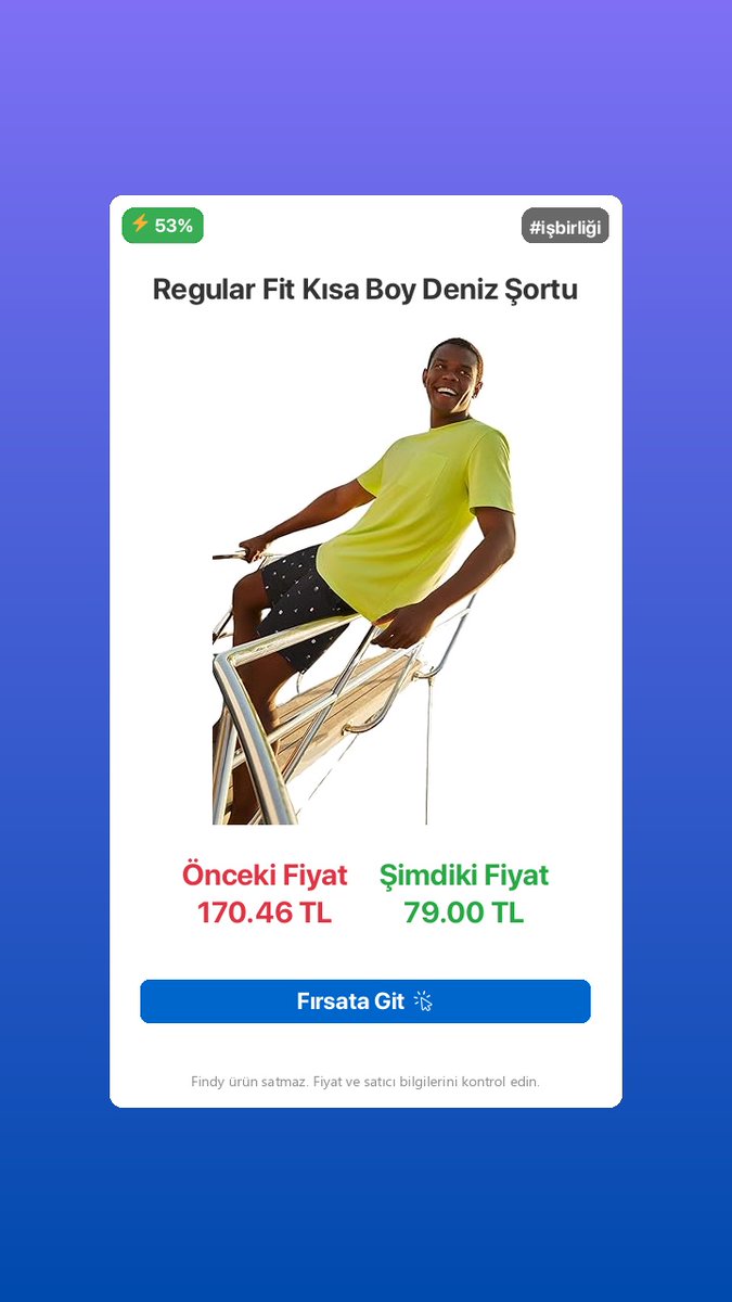 findytr's tweet photo. 🎉 Yarı Fiyatına!

🛍️ Regular Fit Kısa Boy Deniz Şortu

⭐ Fırsat fiyatı: 170.46 TL yerine 79.0 TL!

👌 Beğeni oranı: 4.7/5

🔗 https://t.co/7ROOKLMxsv

Yorumlanmamış bu ürün tam size göre olabilir!

🛍️ Amazon

#isbirligi https://t.co/qe9JC16TQF