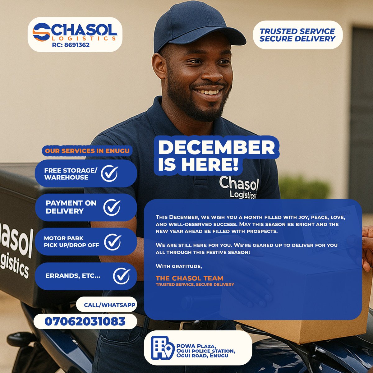charles_ifeanyi's tweet image. Happy New Month from all of us at CHASOL LOGISTICS #Enugu 
#logisticspartner
#Logistics
wa.me/message/3OIYO6…

In